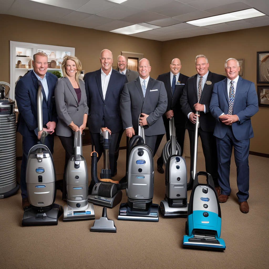 Top home central vacuums business professionals, vacuum solutions team portrait