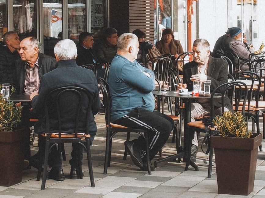 Local community members dining and connecting together