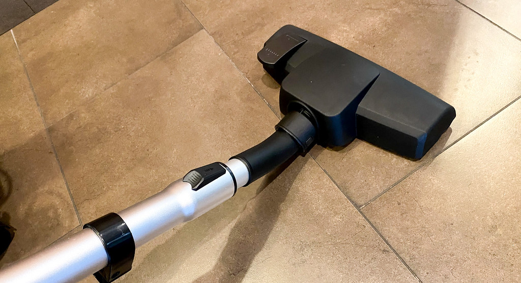 Professional home central vacuums business scene with modern vacuum showroom interior