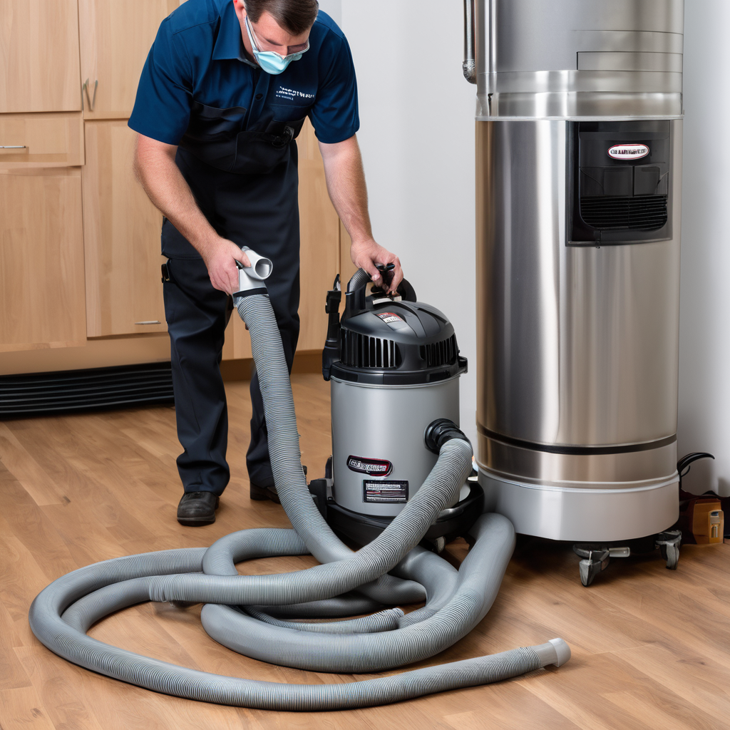 Quality central vacuum installation professional technician at work